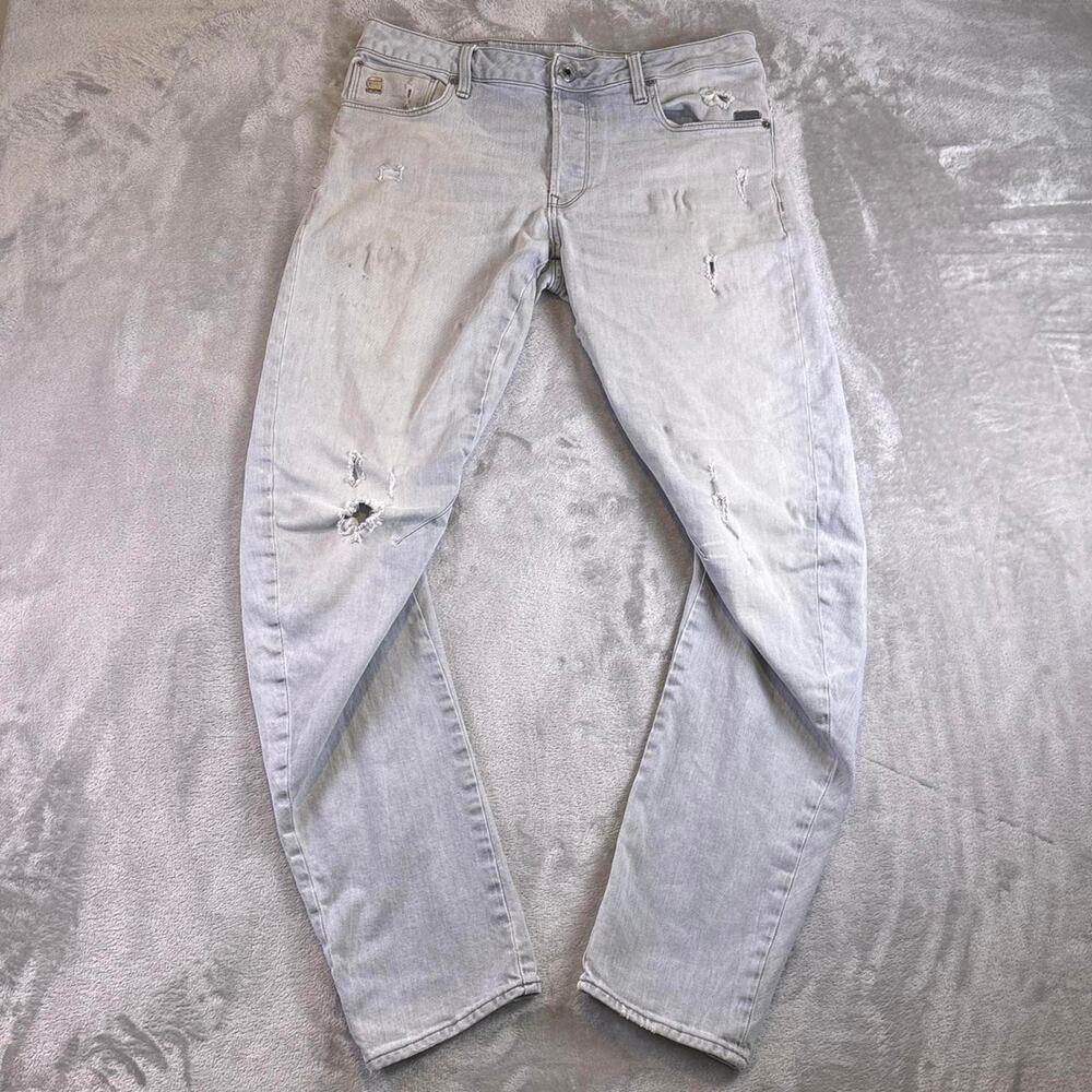 Y2K G-Star RAW ARC 3D Slim Jeans Men’s Light Gray Wash Denim Pants